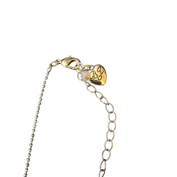 Betsey Johnson Silver and Gold Cross And Heart Pendant Necklace - Picture 3 of 5